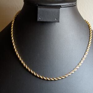 Gold Tone Rope Chain 18" Necklace